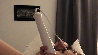 Amateur brunette devyn toys her big pussy in the office