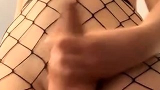 Cece Miri Masturbates With Cumshot In Fishnet