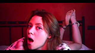 My Young Neighbor Plays with My Cock While Showing off Her Bare Feet