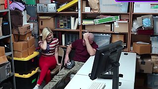 Submissive blonde secretary lets her chief drill her while