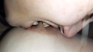 Hot Lesbian Threesome POV - Licking, Sucking & Biting Big Natural Tits & Nipples