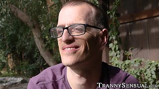 Uber-sexy transsexual Casey Smooches inserted after providing deep throat
