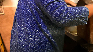 MILF Hot Aunty in Kitchen, She Was Horny When Cocking, I See Her Huge Tits & Big Ass & Start Handjob