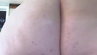 PAWG fucks dildo, riding and cumming