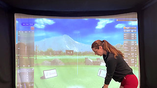 Trying to Golf in a Simulator with My Lush in! Trying Not to Cum While I Swing!