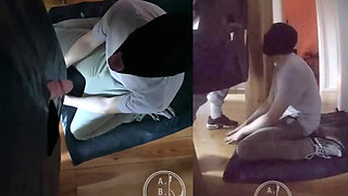 Amateur Boy Ordered to Get on His Knees, Blindfolded, and Pissed in His Mouth Through a Gloryhole