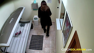 Czech Solarium 37: Hot Young Brunette Gets Naked in the Solarium