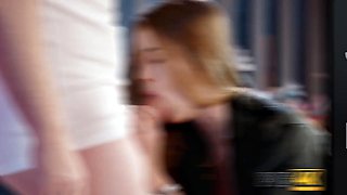Small Tits Redhead Teens Take Hardcore Anal Pounding in Train Glory Hole with Brutal Anal Screw