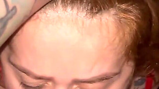 POV Tattooed Redhead on All Fours Asked for Milk in Her Pussy and Came in Her Mouth