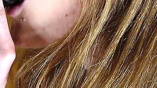 Black Dildo Sucking Blowjob