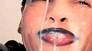 Filthy Fantasy After Dark: Cum Exploding on the Face of a Wild Latina in Latex.