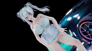 [mmd] Radiant Genie Tight Miniskirt Thong Flowing Texture Nipples