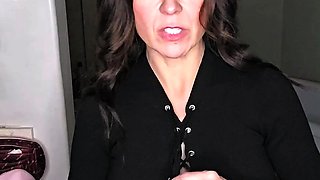 Small tit brunette sucks and fucks a big cock