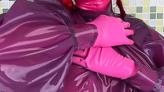 Miss Fetilicious Wears Pink and Purple Latex