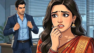Indian secretary marries hardcore Dia in the night office promotion animation ( AI generated )