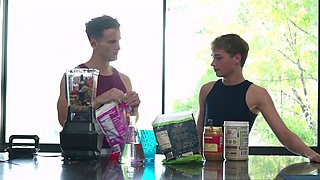Kitchen Smoothie Date Turns Into Hot Muscle Sex Session