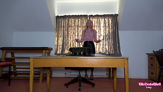 Cameras Catch Teacher Lucy Wanking Over Spanking Fantasy