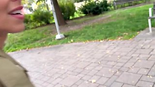Trench-coat wife flashes then takes husband and friend to hotel