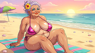 Sexy Big Boobs on Beach