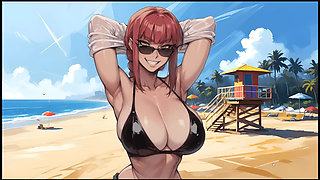 My New Girlfriend [ Taboo Hentai Game ] Ep.24 Day at the Beach with My Two Hot Step Sisters!