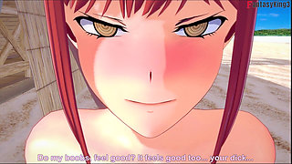 Makima Hot Ahegao Sex on the Beach - Chainsaw Man
