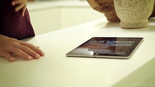 Brunette Kalisy in Solo Fetish Tablet Tales: Voyeur, Foot Worship, Upskirt