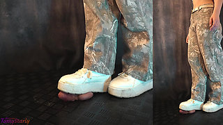 Stomped Under Her Dirty Sneakers - Cock Balls Crush Trample, Shoejob, Bootjob, CBT, Ballbusting, Trampling, Stomping
