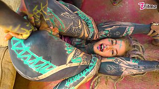 Dreadlocked Inked Girl Anal Cowgirl