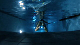 Underwater Swim at Night