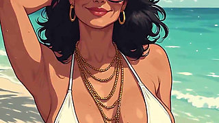 Gorgeous Women at the Beach Bikini Art