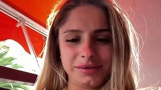 Blonde with Big Tits and Big Ass Squirts Hard Then Takes a Shower - Hairy Pussy Close-up