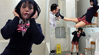 CFNM, Dirty Shoes Licking, Spitting, Fap Watching, Sadistic College Girl's Daily Routine Is Tease Perverted Janitor After Class