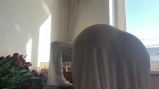 Skinny Russian Cleaning Lady In Transparent Dress - Sexy Feet & Perfect Body Fetish HD