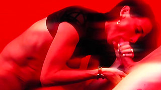 Radiant stunning red lust babe sucks and fucks dude fat cock