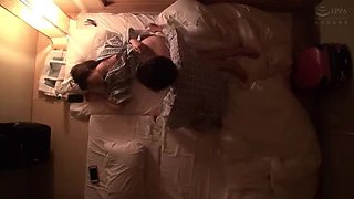 Asian secretary hotel sex - coworker room sharing mix up leads to doggy style fucking