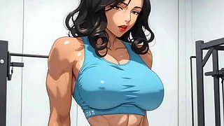 Michele Henris Futanari Gym Dildo Tease