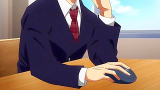 Her Big Tits Bounce Wildly as Long-Haired Anime Babe Endlessly Clicks the Mouse Cursor Over and Over in Gen