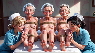 Nurses Lick Elderly Feet in Asylum - Grannies Having Intense Orgasms
