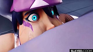 The ogre has employed a blowjob