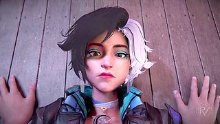 Uncensored anime porn with a perfect body and some passionate smooching