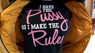 Shiny Yellow Downjacket BJ - Pussy Rules Shirt and Double Cum on My Clothes