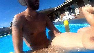Impregnated in the Backyard then Pregnant Pool Sex with Big Belly