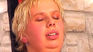 Mature Mistress Toys Her Bound Blonde Sub Hard