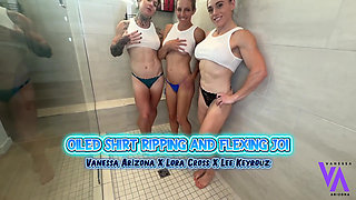 Oiled Shirt Ripping and Flexing JOI with Lora Cross and Lee Keyrouz