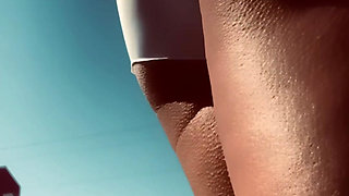 Public Sissy Walk on Busy Streets in Slutty Booty Shorts