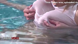 Komiya Suzuna And Suzuna Komiya In Group Sex Start At The Poolside Where Sultry Asian Blowjob With Two Studs Mature