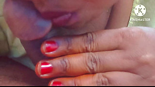 Try not to cum challenge. A extreme Closup blowjob and cum swallowing by a horny village girl