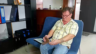 SEXRETARY Office domination, Customer fucks the secretary in the mouth and pussy Scene  1 55