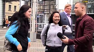 threesome in nature with cute blonde hooker