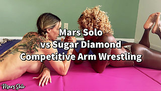 Competitive Topless Arm Wrestling: Sugar Diamond Vs Mars Solo